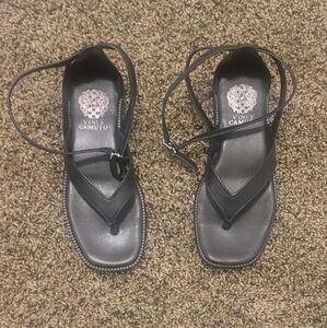 Vince Camuto Black Sandals with Sturdy Sole